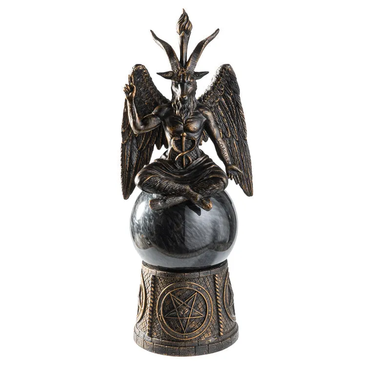 12" Baphomet Storm Ball Statue