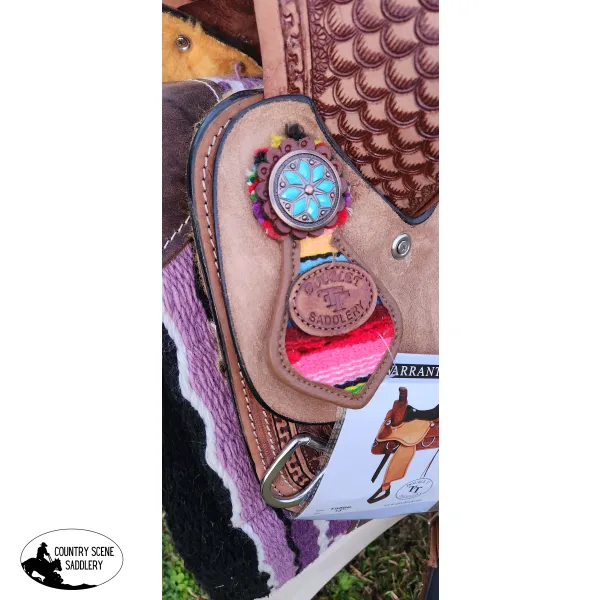 13" Double T  Youth Hard Seat Western saddle with Wool Serape Accents