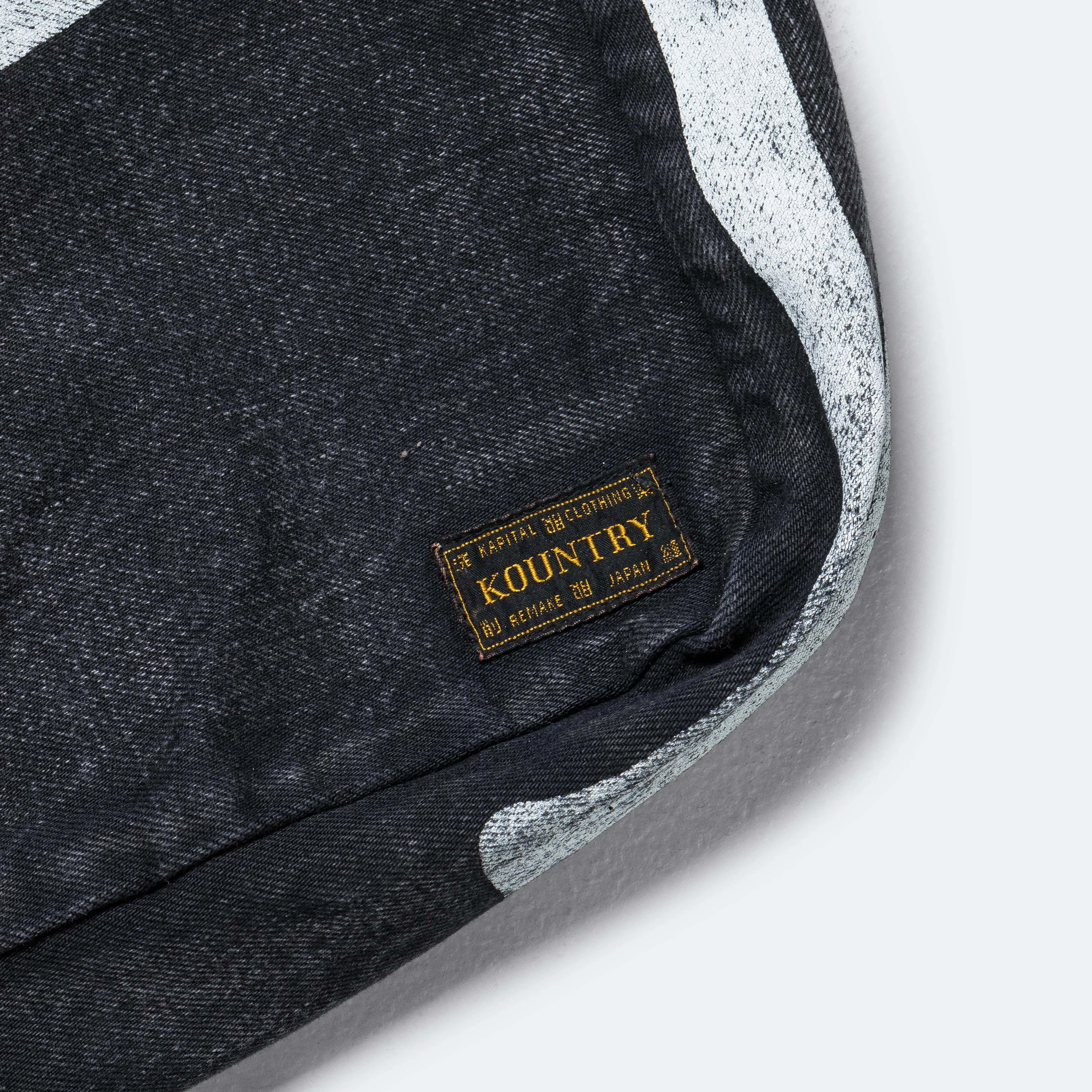 14oz Black Denim BOOK BAG (BONE) - Black