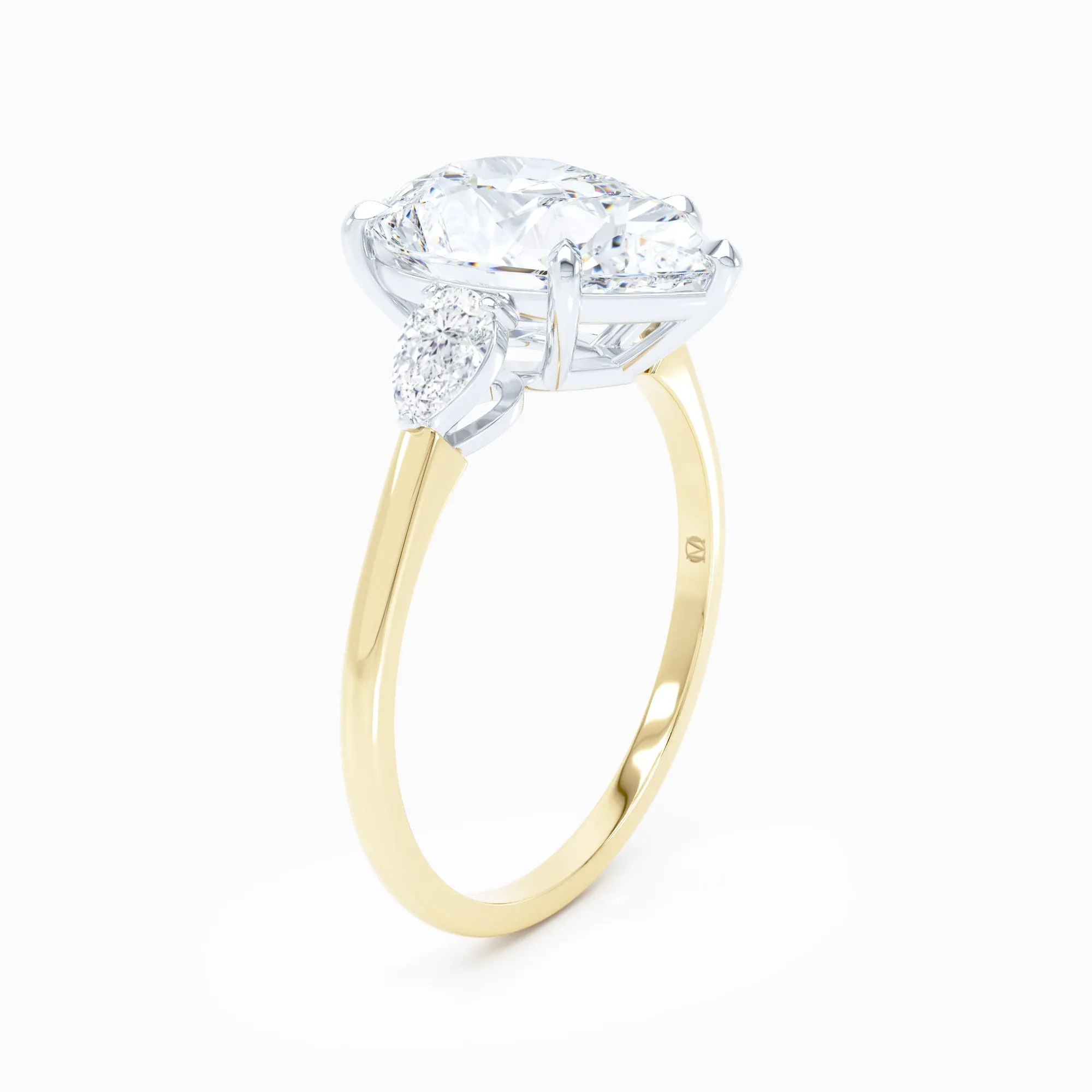 3 Stone -  Pear Engagement Ring