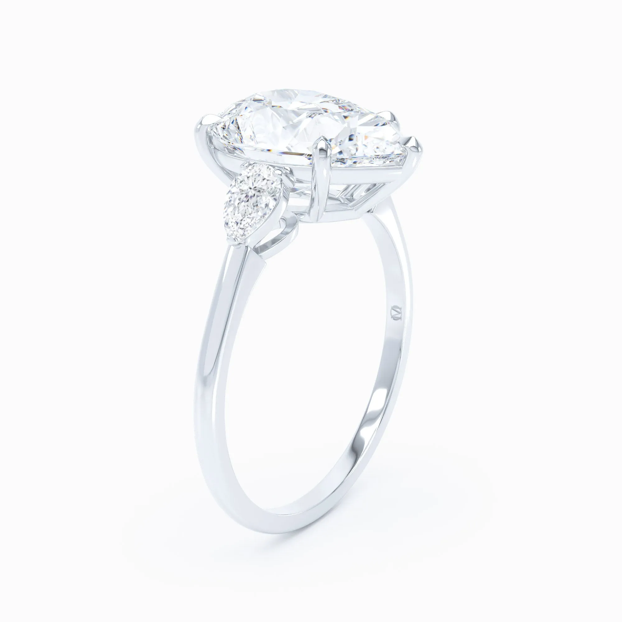 3 Stone -  Pear Engagement Ring