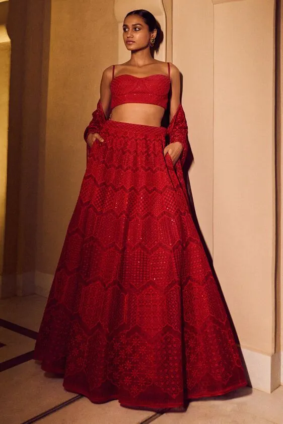 Aadhya Lehenga - Red