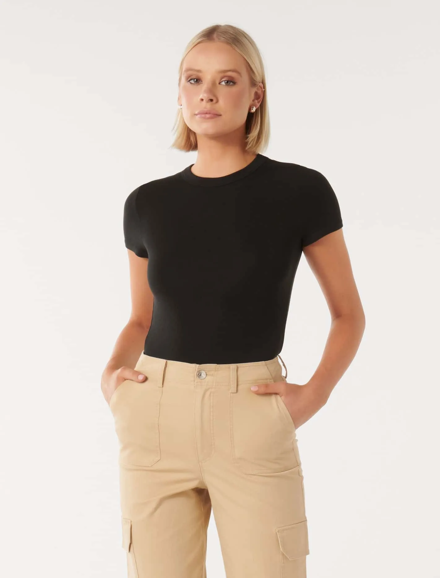 Abigail Wide Rib Neck T-Shirt