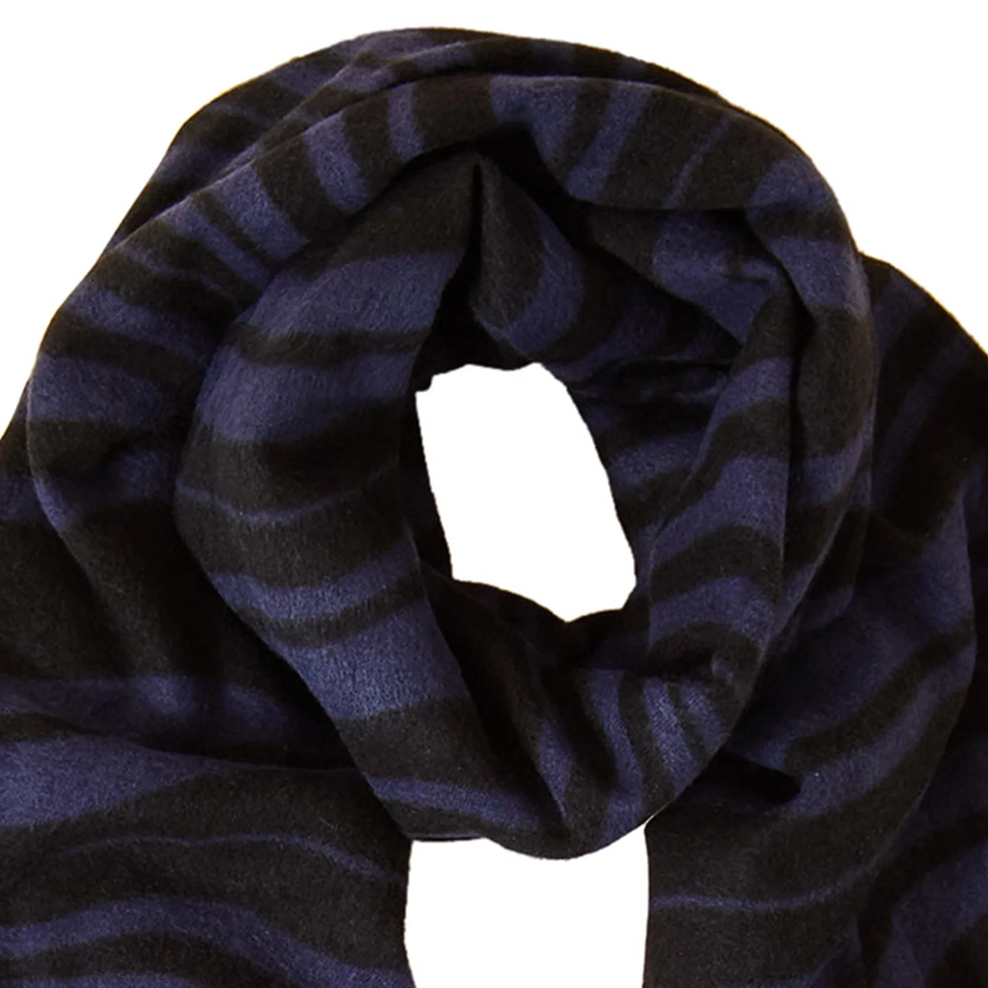 Accessorize London Women's Blue Wavy Print Blanket Scarf