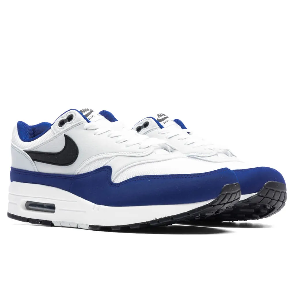 Air Max 1 - White/Black/Deep Royal Blue