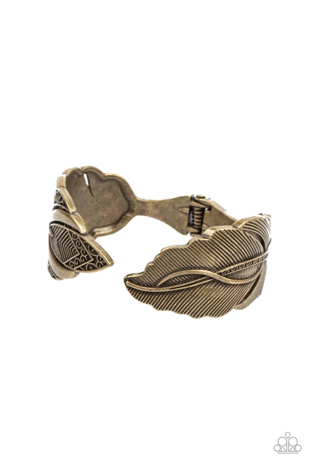 American Art Brass Feather Bracelet - Paparazzi Accessories