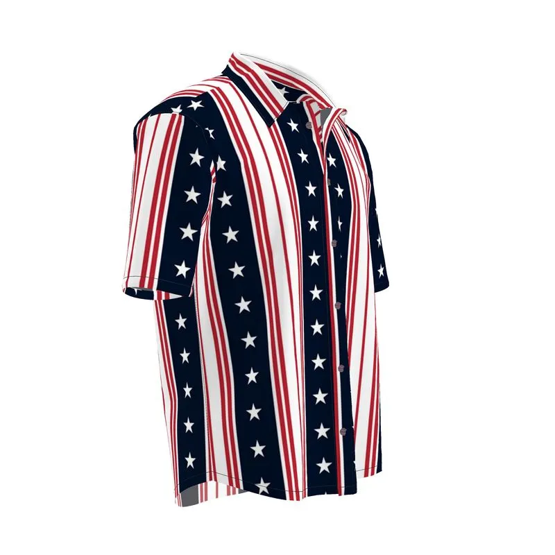 Americana Striped Mens Short Sleeve Shirt