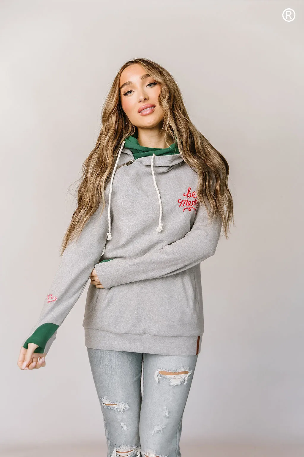 Ampersand Avenue - Doublehood Sweatshirt - Be Merry