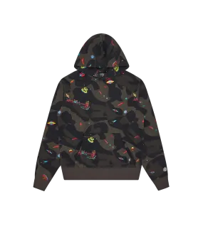 A/O SPACE CAMO POPOVER HOOD - BLACK