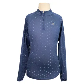 Ariat 'Sunstopper 2.0' Print Baselayer in Navy/Polka Dot - Children's Small