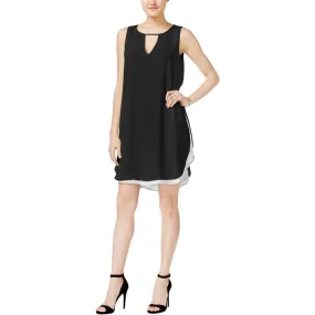 Bar III Women's Sleeveless Keyhole Cutout Shift Dress, Black, M