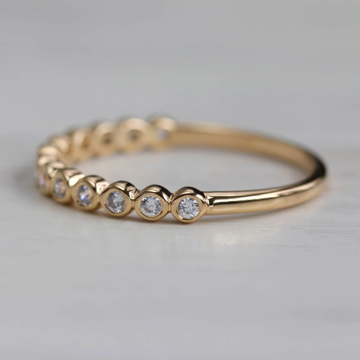 Bezel Set Half Eternity Band