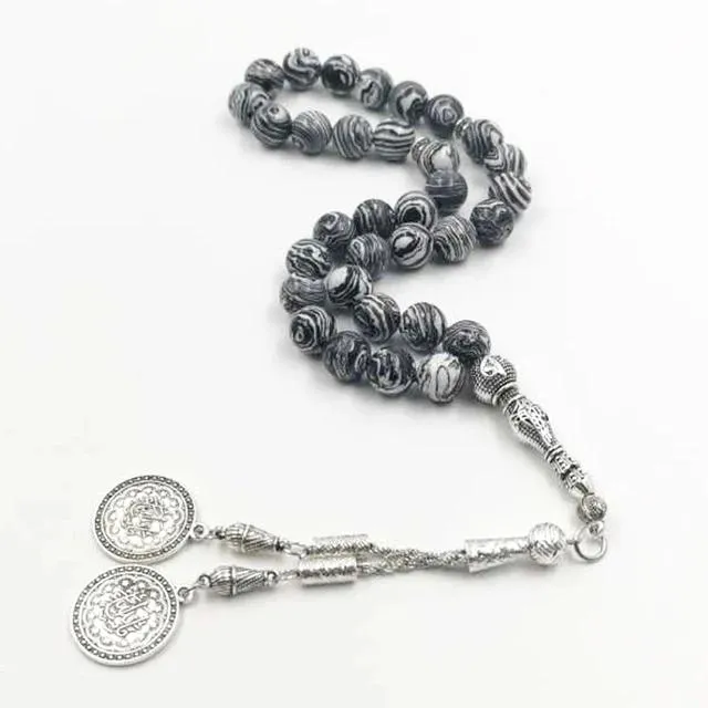 Black Malachite tasbih 33prayer beads