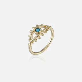 BWC Gold Evil Eye Ring