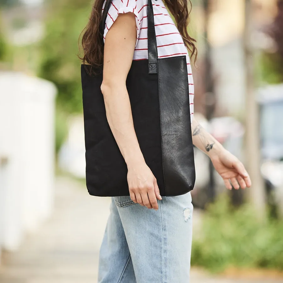 Canvas And Leather Tote Bag with Personalisation