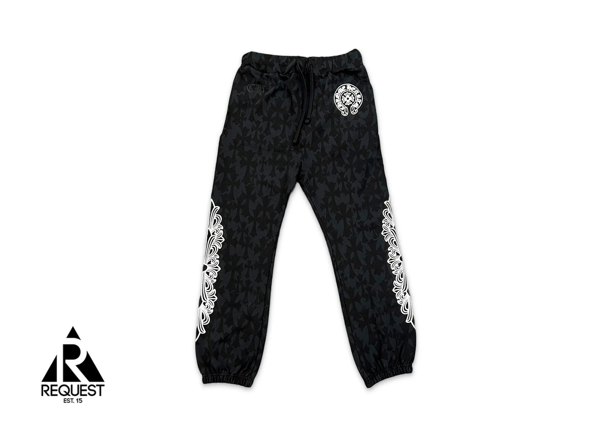 Chrome Hearts Cemetery Cross Print Sweatpants Black