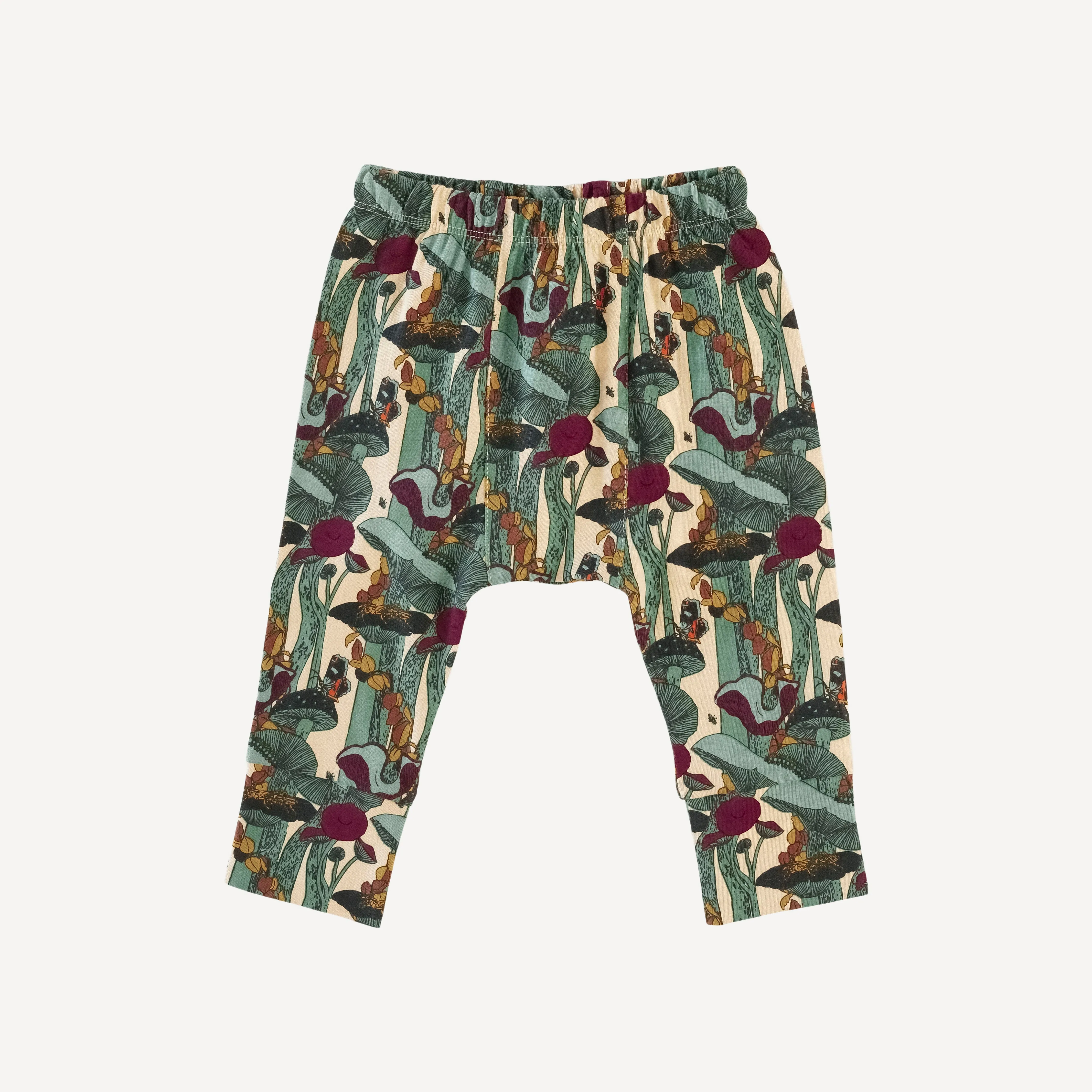 classic panda pant | green mushroom forest | organic cotton jersey