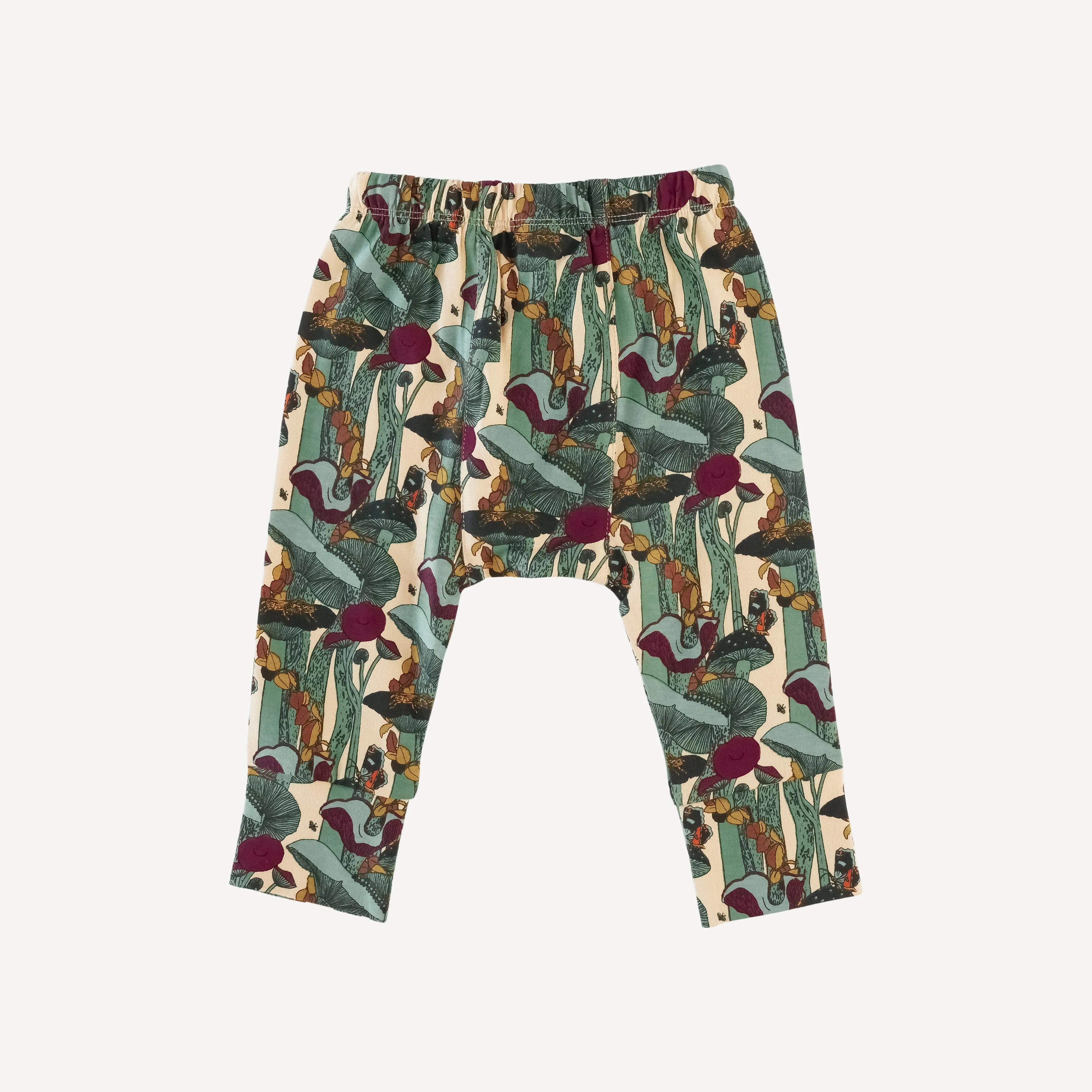 classic panda pant | green mushroom forest | organic cotton jersey