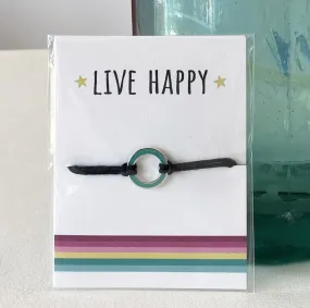 Coral And Mint Live Happy With Stripped Bottom