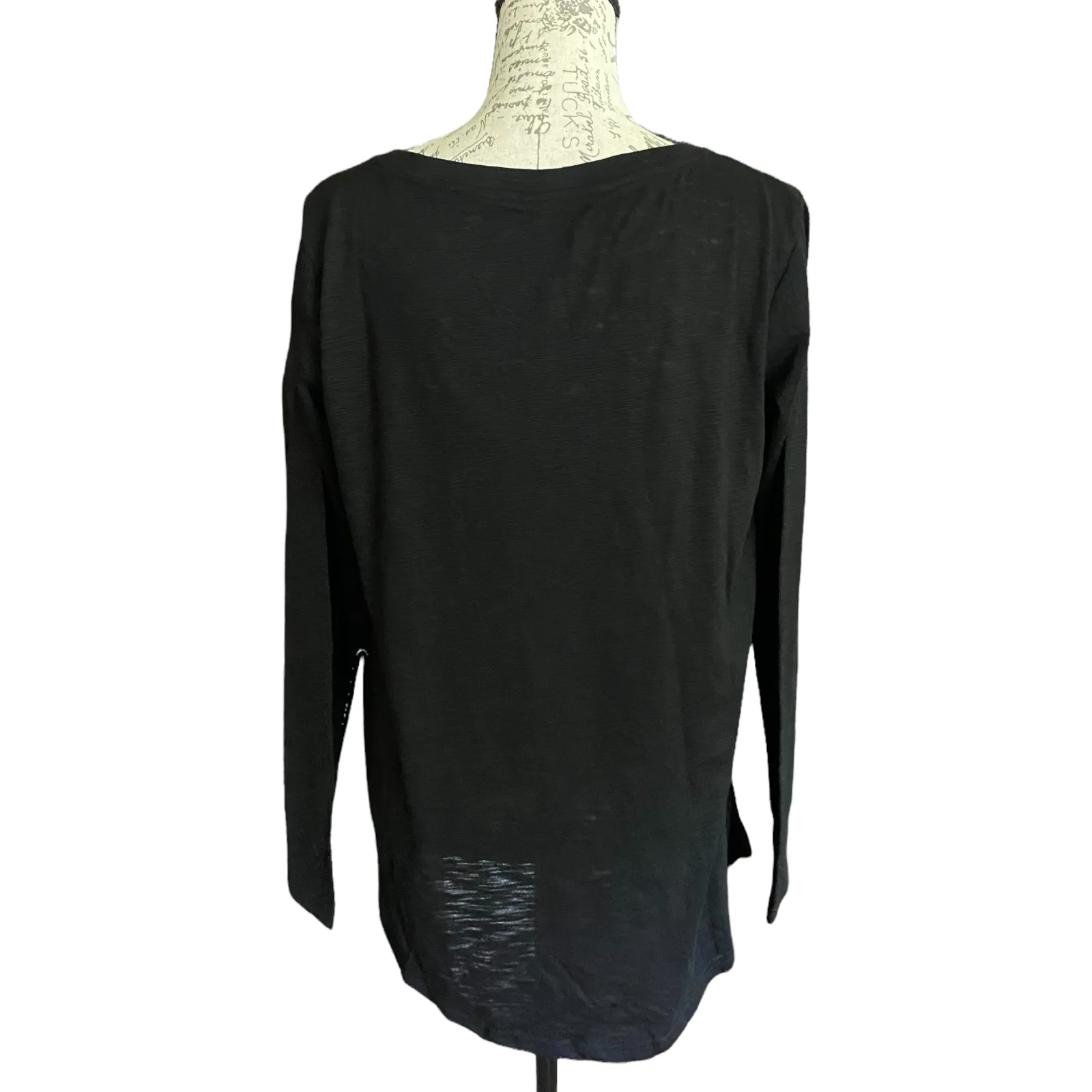 Cotton Black Long Sleeve Women's Shirt Large NIP