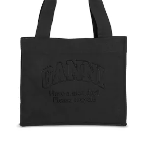 Dark Grey Large Canvas Tote Bag Cotton Women's