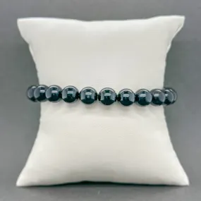 Estate Tiffany & Co. SS 8mm Onyx Bead Toggle Bracelet