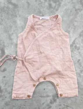 Evan Organic Cotton Baby Romper In Rose