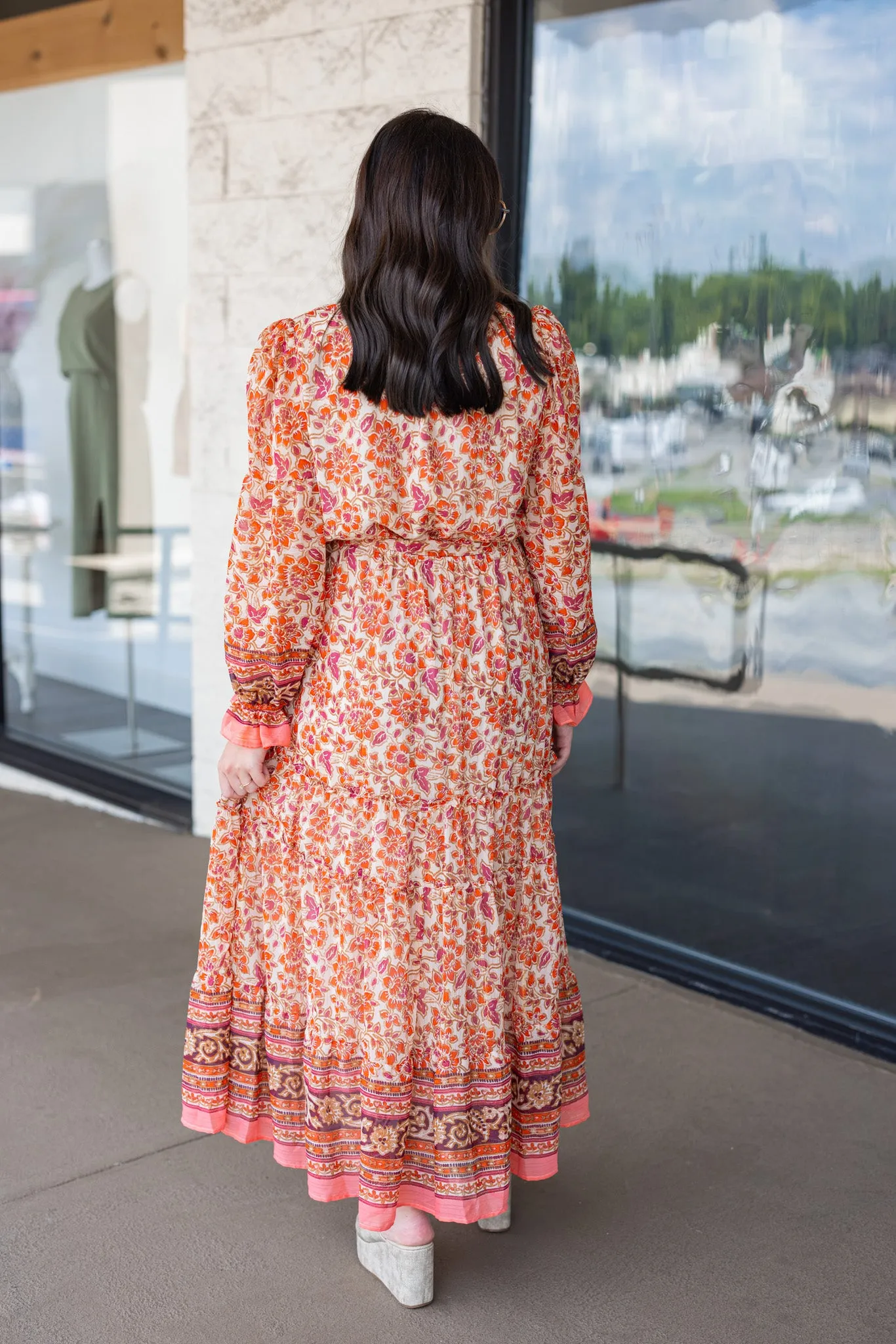 Floral Daydreams Orange Maxi Dress