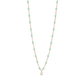 Gigi Supreme Classic 1 Diamond Necklace, Jade, Rose Gold, 16.5"