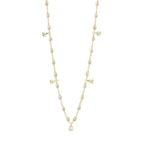 Gigi Supreme Classic 5 Diamond Necklace, Opal, Yellow Gold, 17.7"