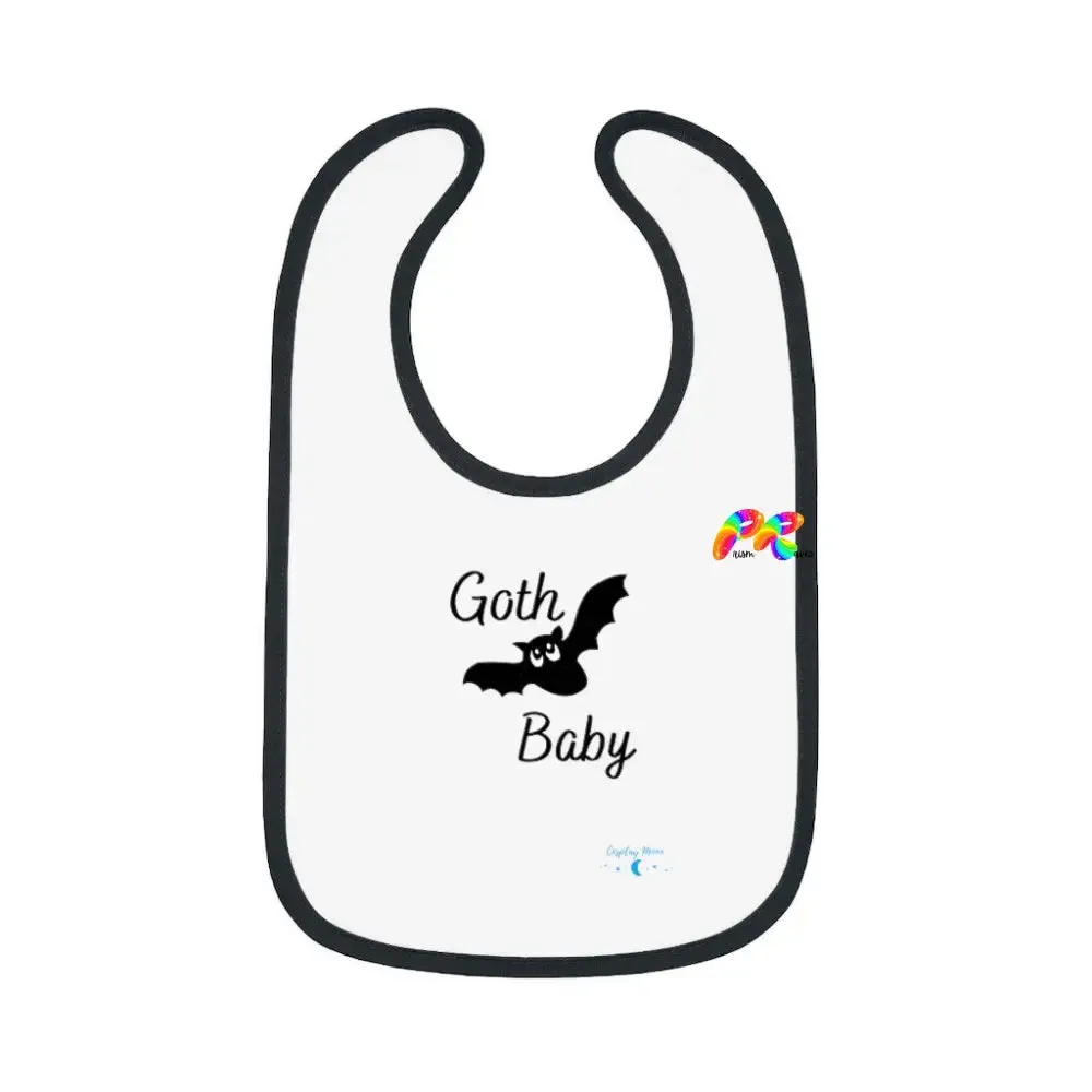 Goth Baby, Baby Bib, Contrast Trim, Jersey Bib