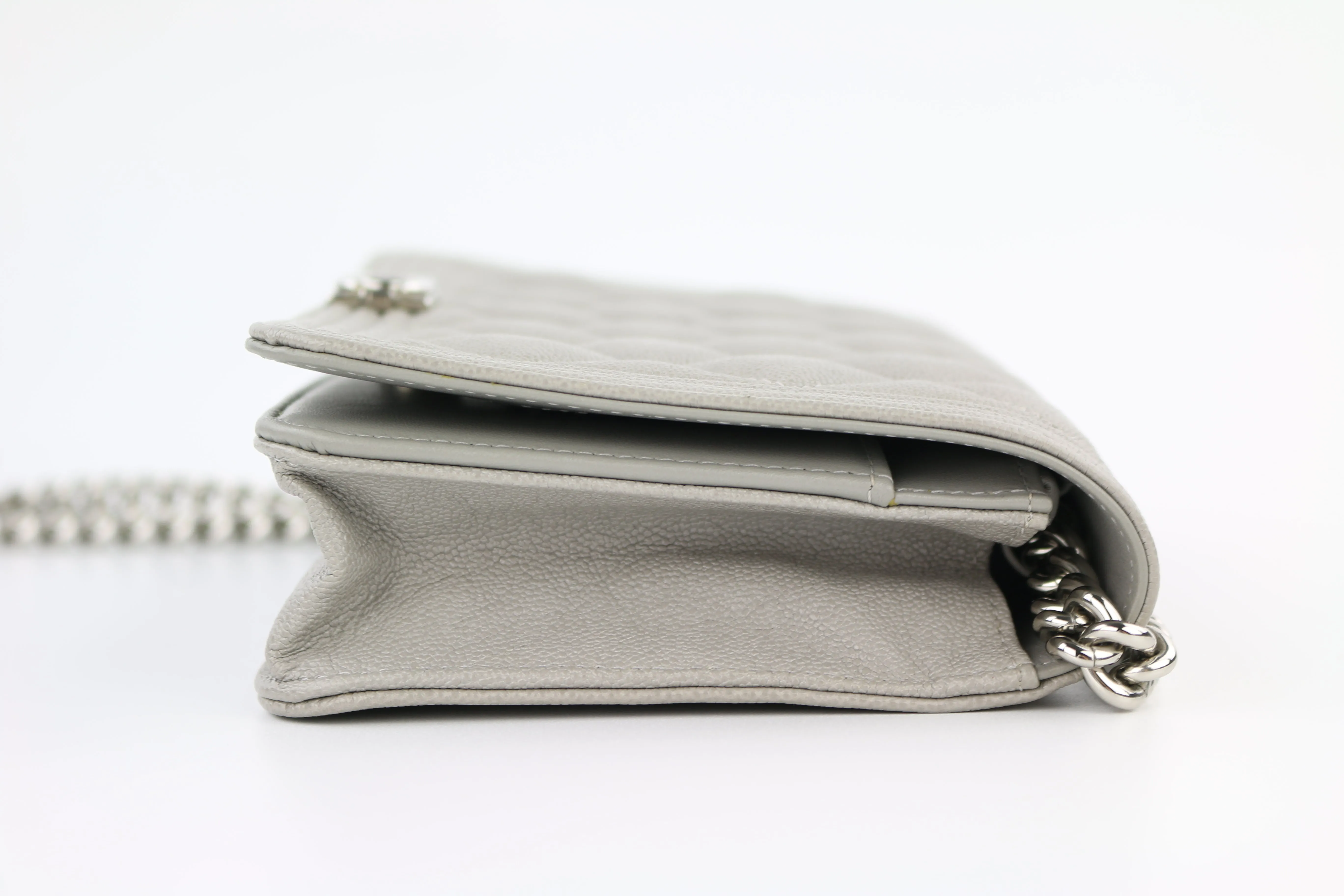 Grey Caviar Boy Wallet on a Chain