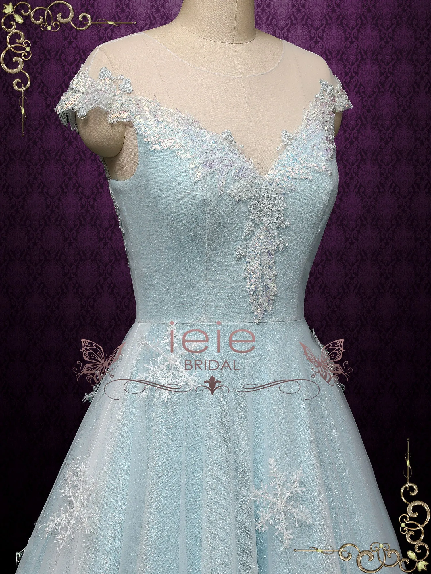 Ice Blue Frozen Wedding Dress SNOW