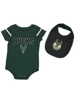 Infant Chocolate Milwaukee Bucks Onesie Set