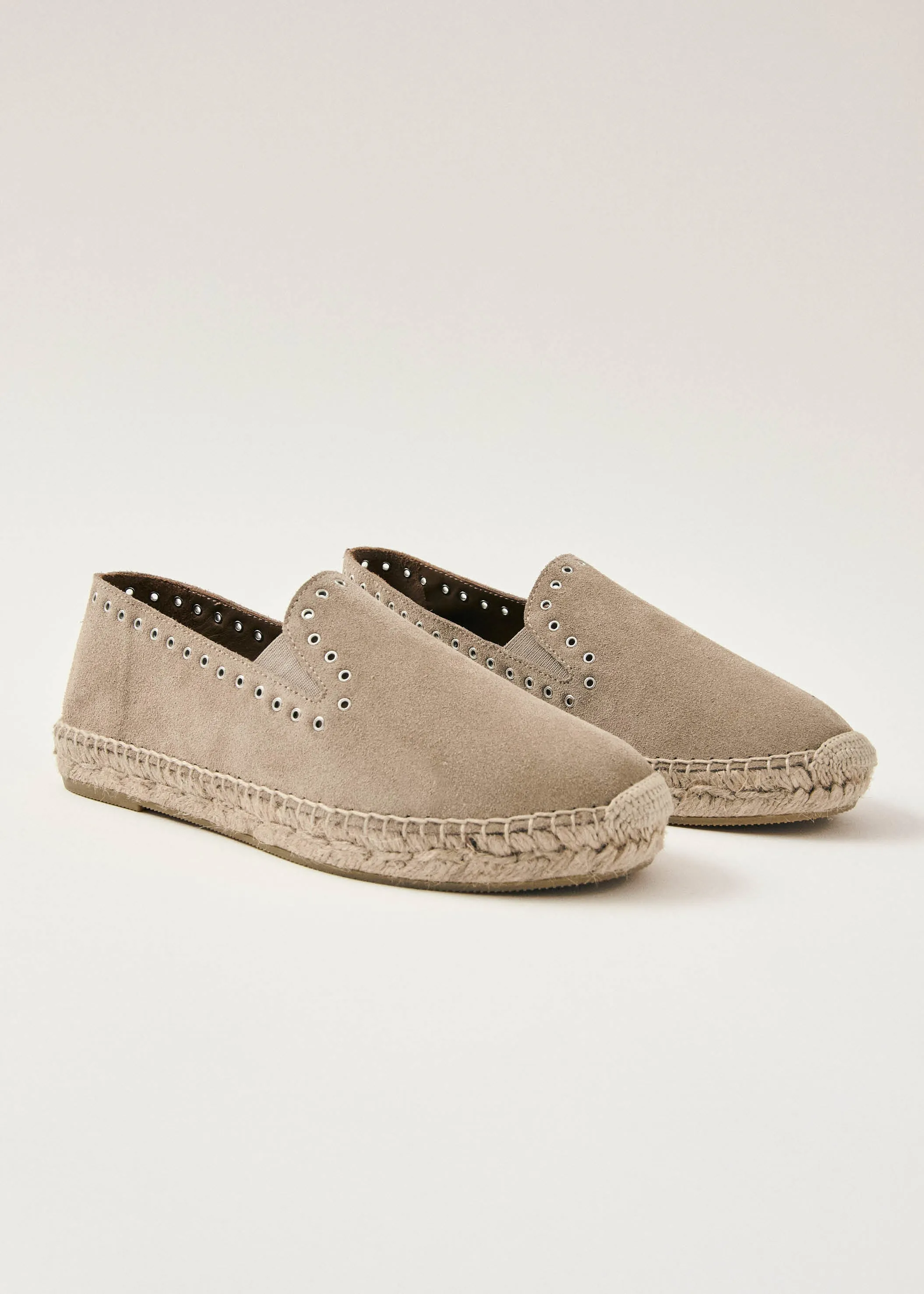 Ione Suede Beige Leather Espadrilles