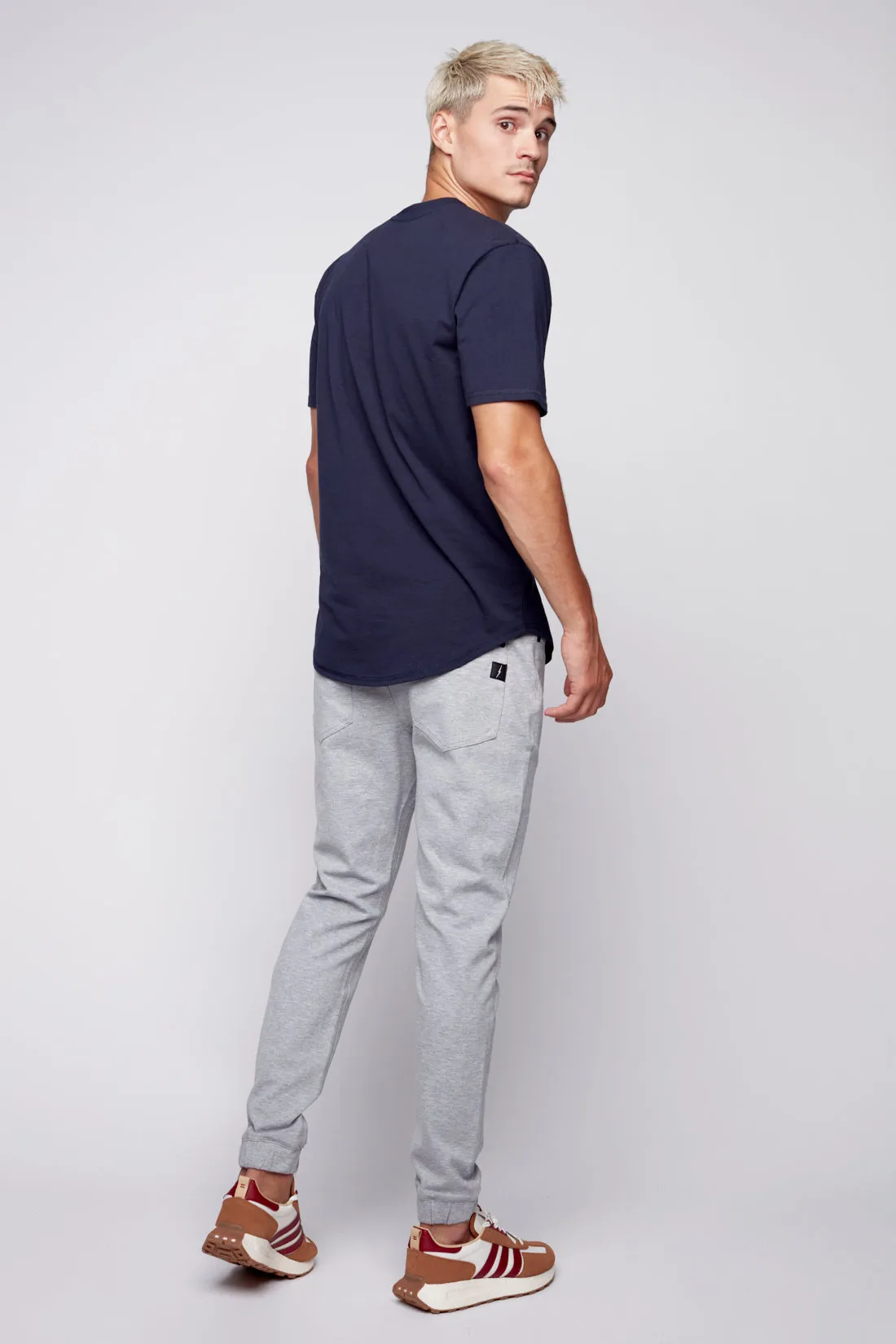 JAGGER - 5 Pocket Classic Ponte Knit Jogger - Light Grey Heather