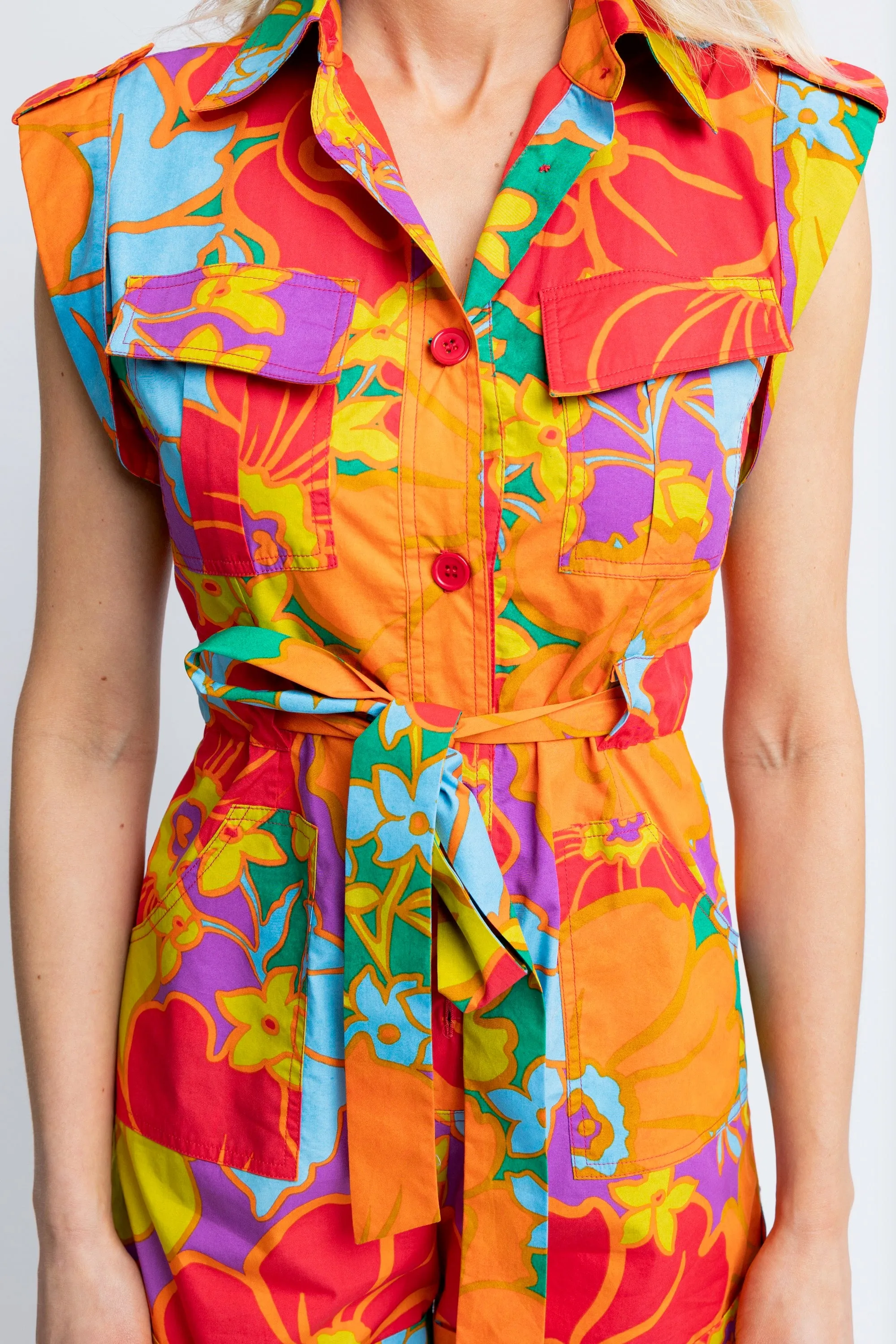 Karlie: Multi Floral Utility Romper