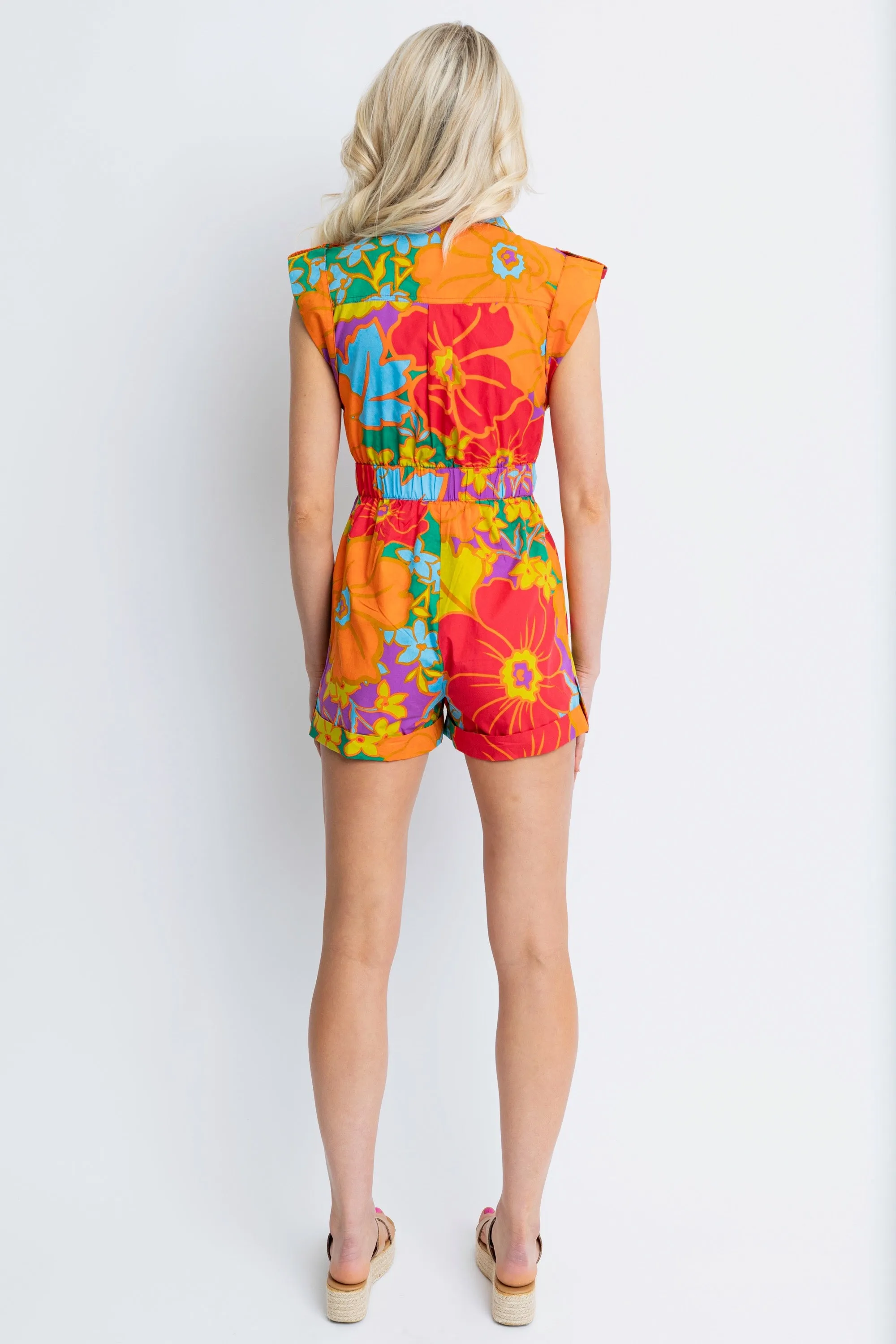 Karlie: Multi Floral Utility Romper