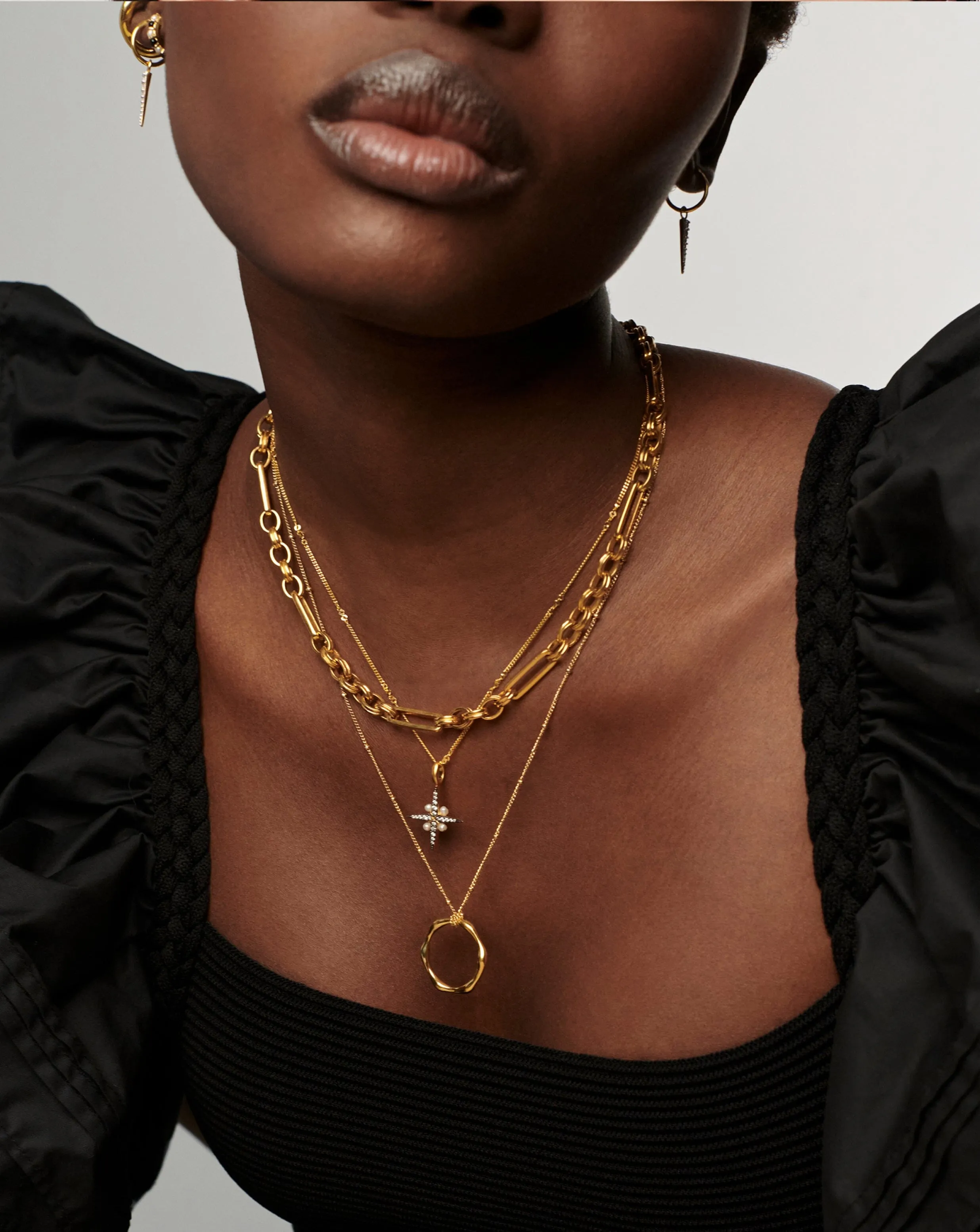 Large Molten Pendant Necklace | 18ct Gold Plated Vermeil