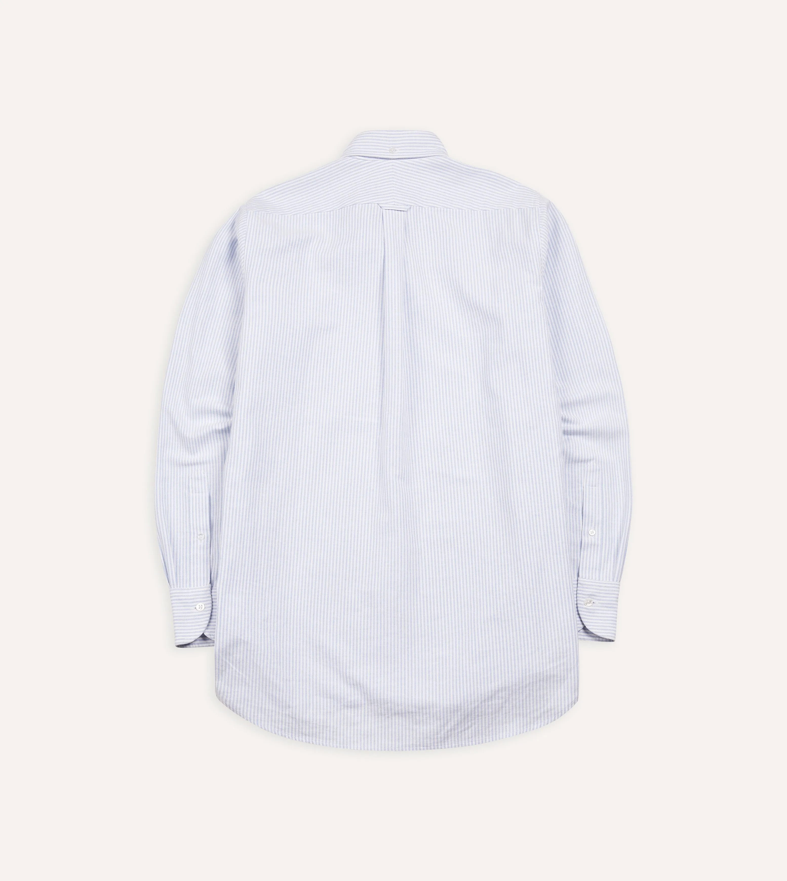 Light Blue Ticking Stripe Cotton Oxford Cloth Button-Down Shirt