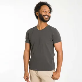 Lightweight Washed Charcoal V Neck Tee