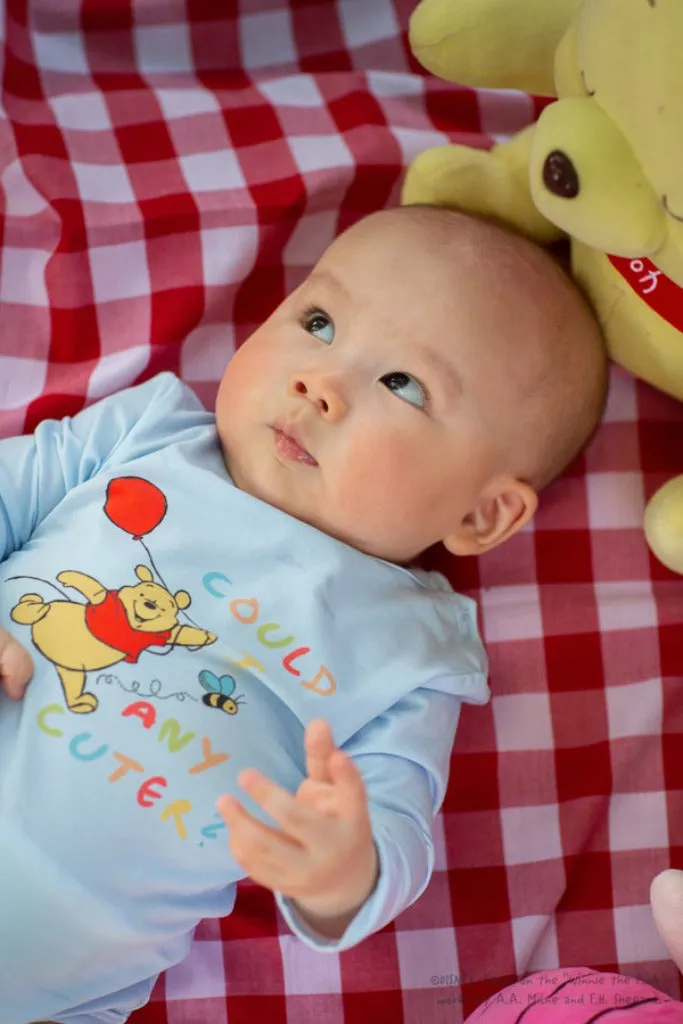 Long-Sleeve Onesie - Blue Busy Bee Pooh