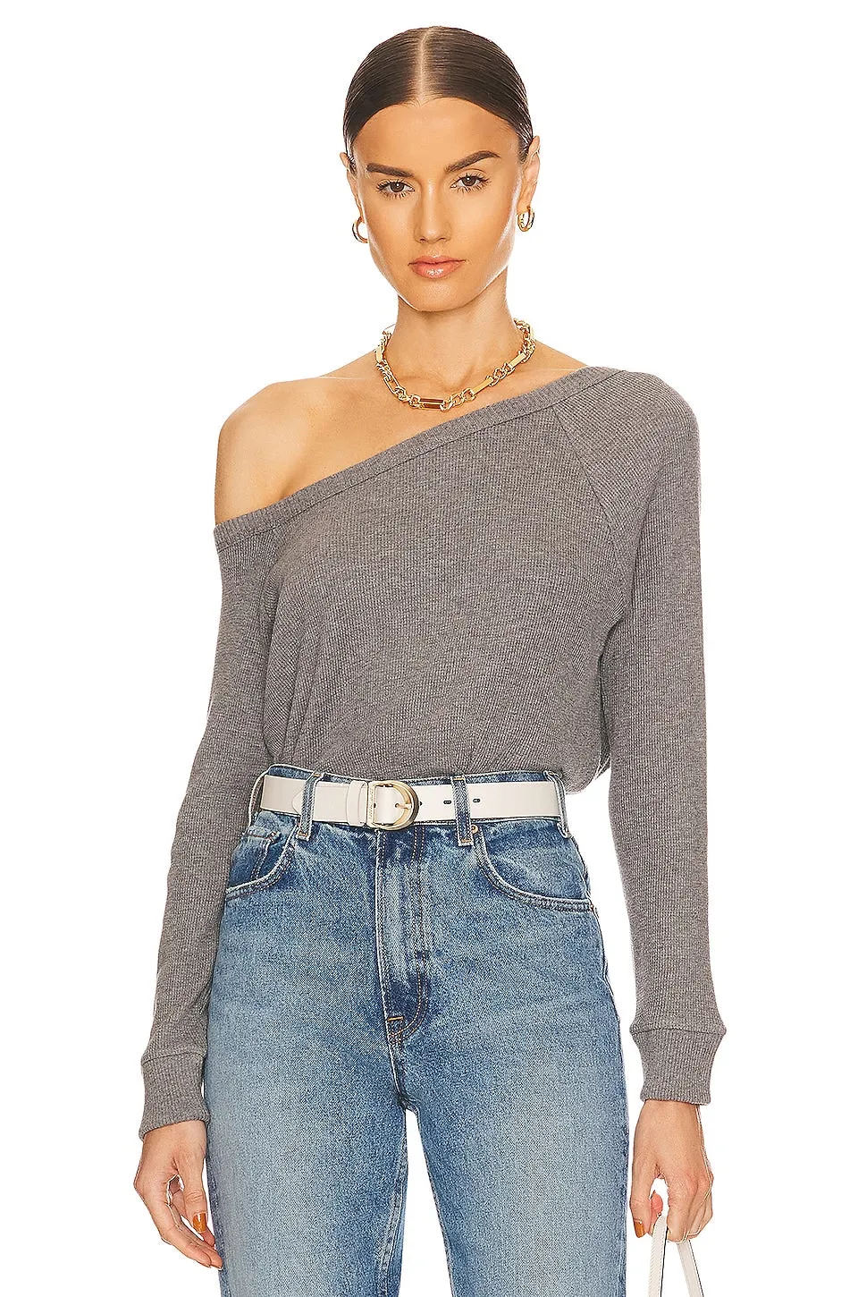 LTC3819 Thermal cuffed off shoulder long sleeve top