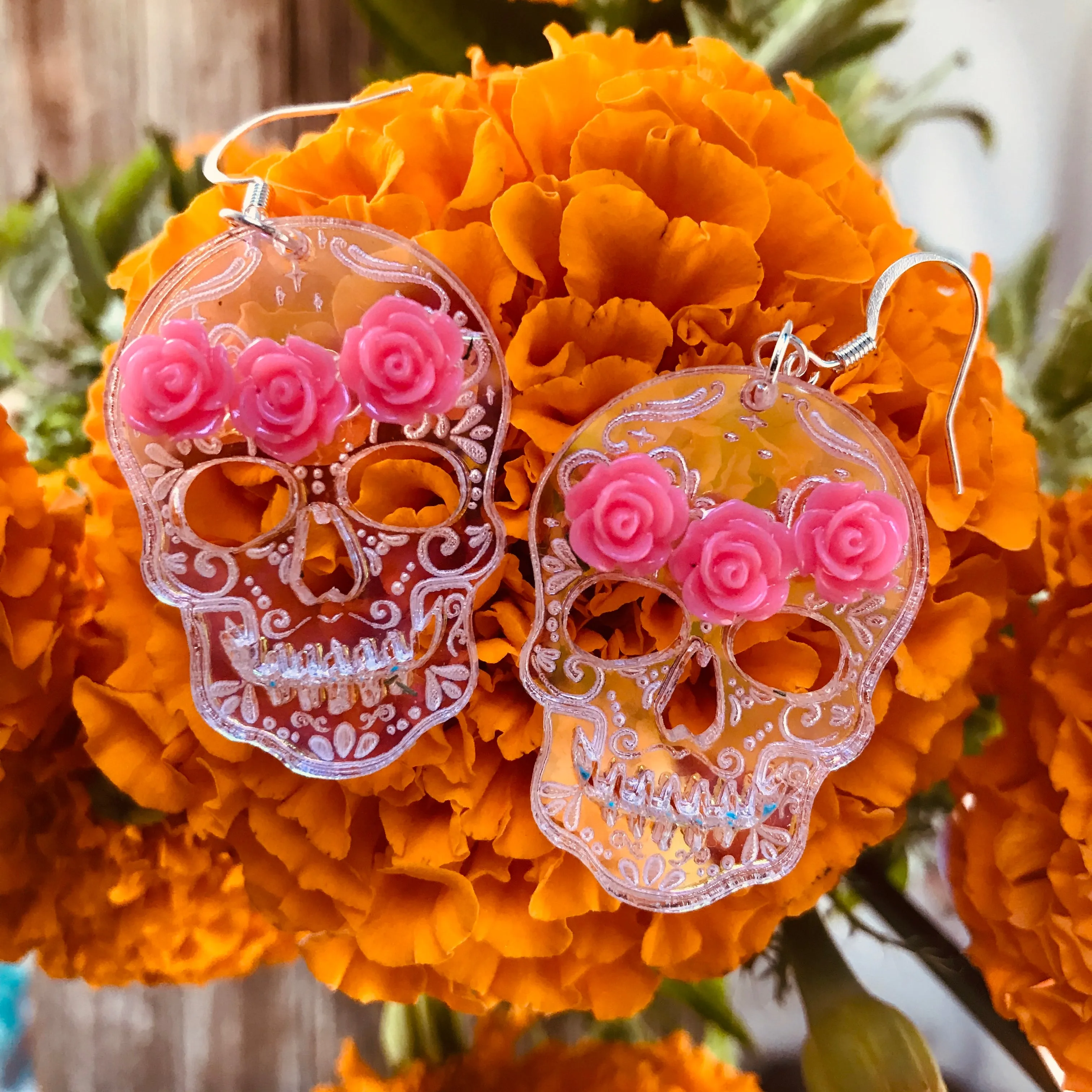 Magic Sugar Skull Dangle Earrings