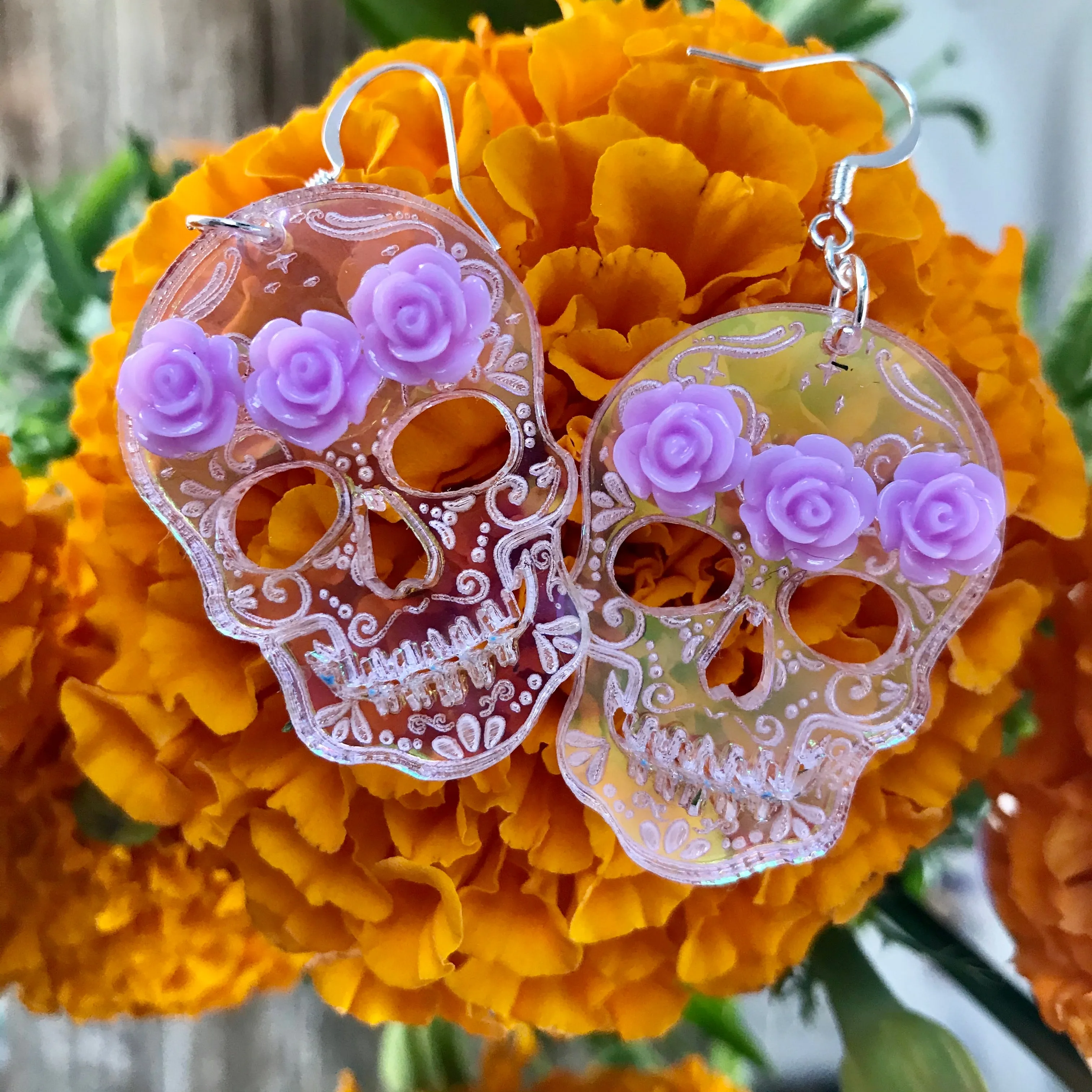 Magic Sugar Skull Dangle Earrings