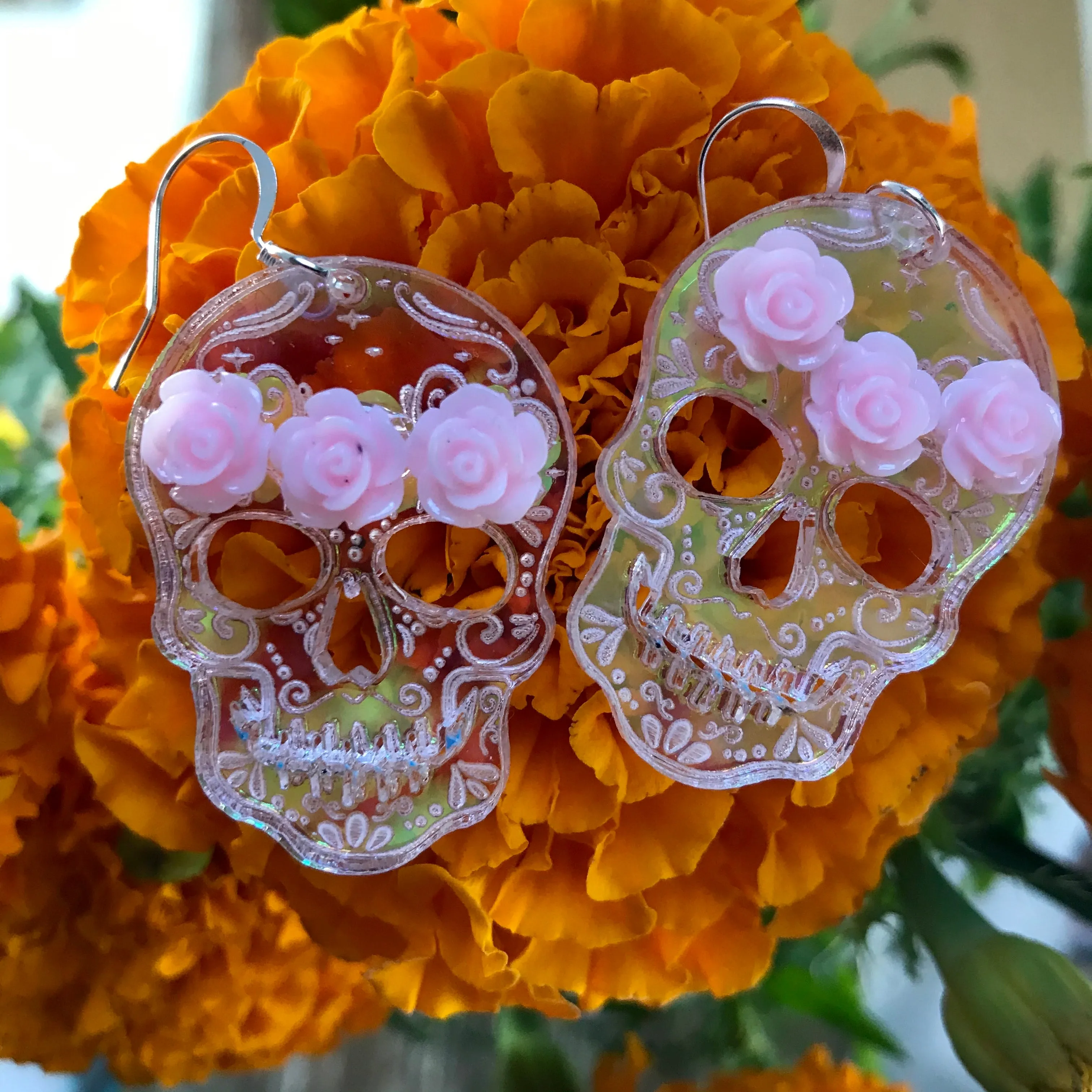 Magic Sugar Skull Dangle Earrings