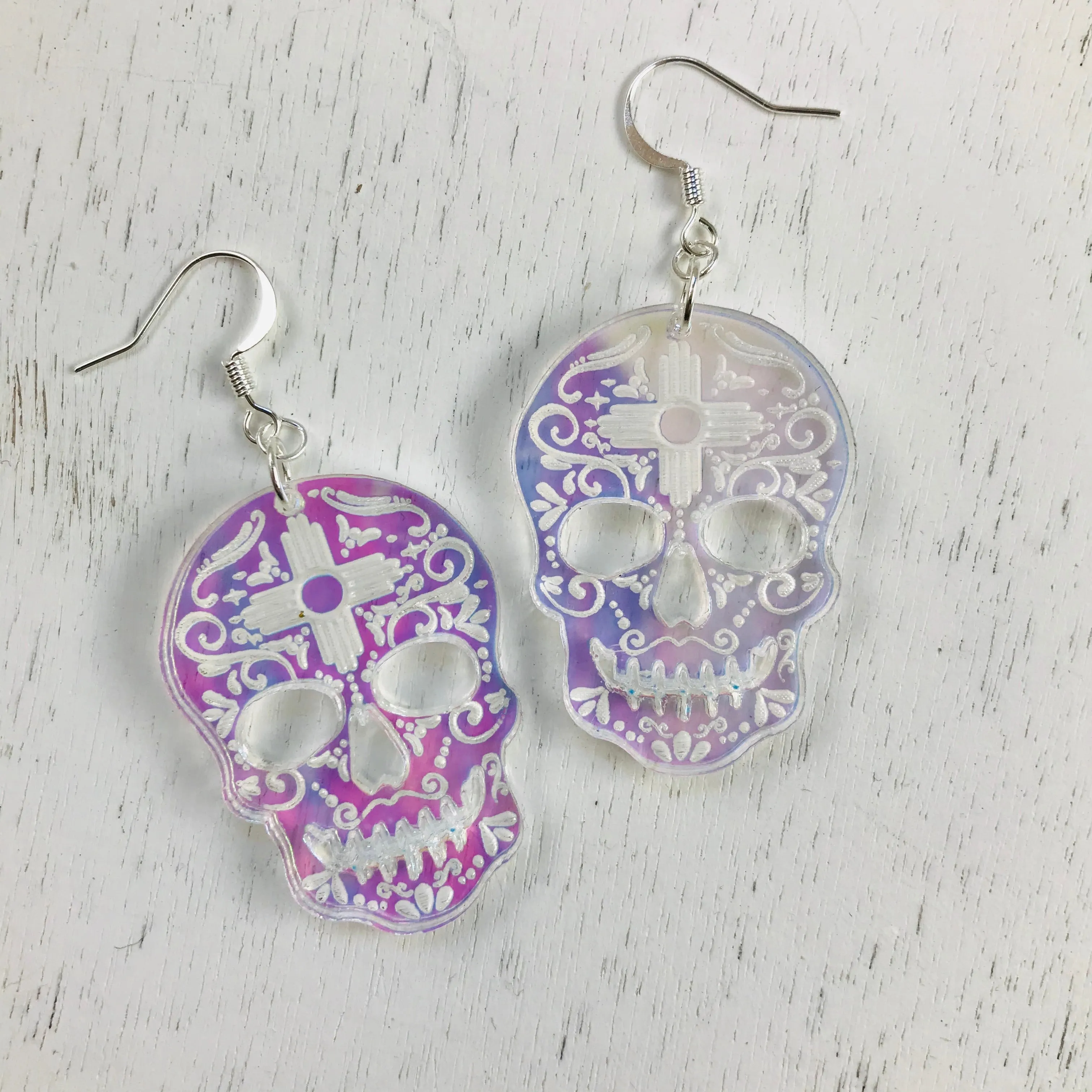 Magic Sugar Skull Dangle Earrings