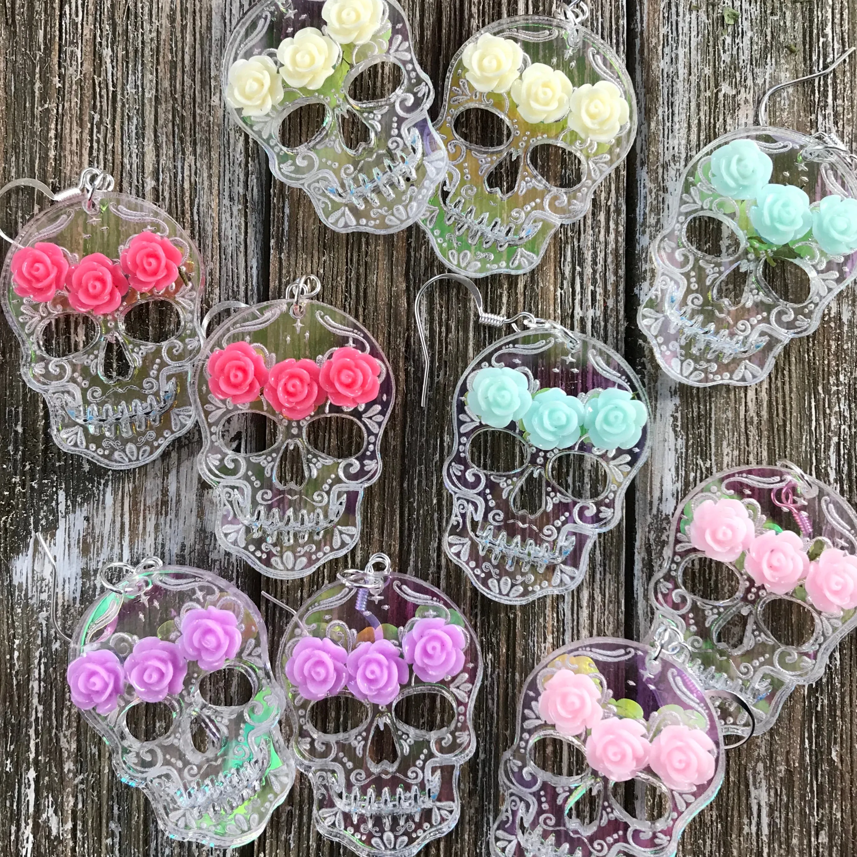 Magic Sugar Skull Dangle Earrings