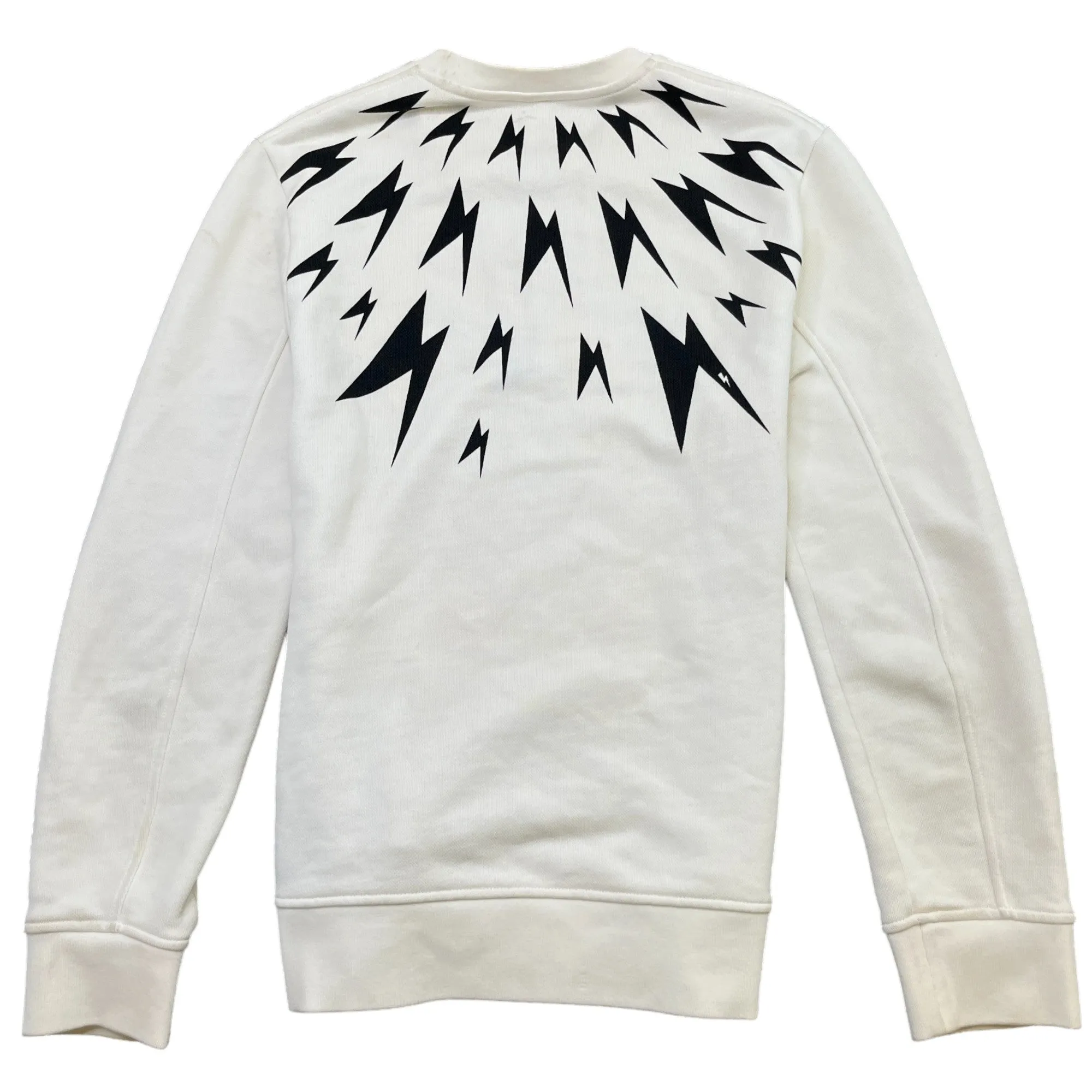 Men's Lightning Bolt Sweatshirt White Size S