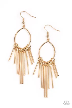 Mood Swing - Gold Paparazzi Earrings